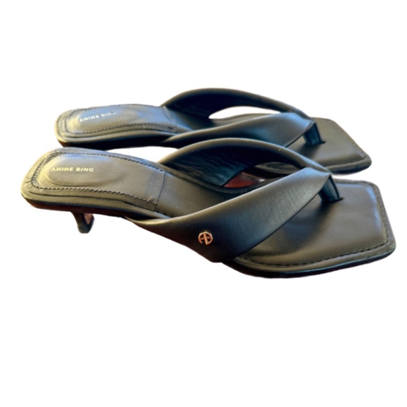 Anine Bing Viola Leather slip on kitten heel Sandal Size 10 or 40 EU - Picture 1 of 8